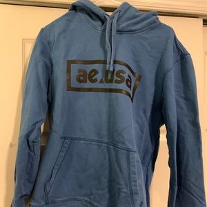 American Eagle blue box logo sweatshirt